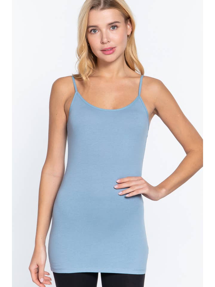 Active Basic | Active USA - Wholesale Camisole - Women's - Basic Tunic Cami w/adjustable Spaghetti Straps25