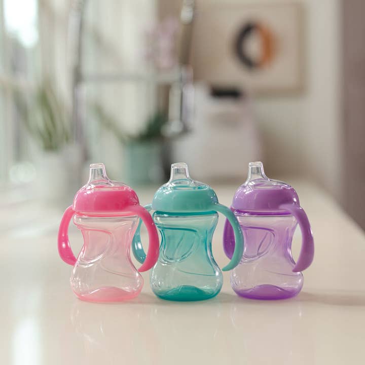 Nuby - Wholesale Drinking Glass/Cup - Nuby 3 Pack 6oz Mini No Spill Easy Grip Trainer Cups