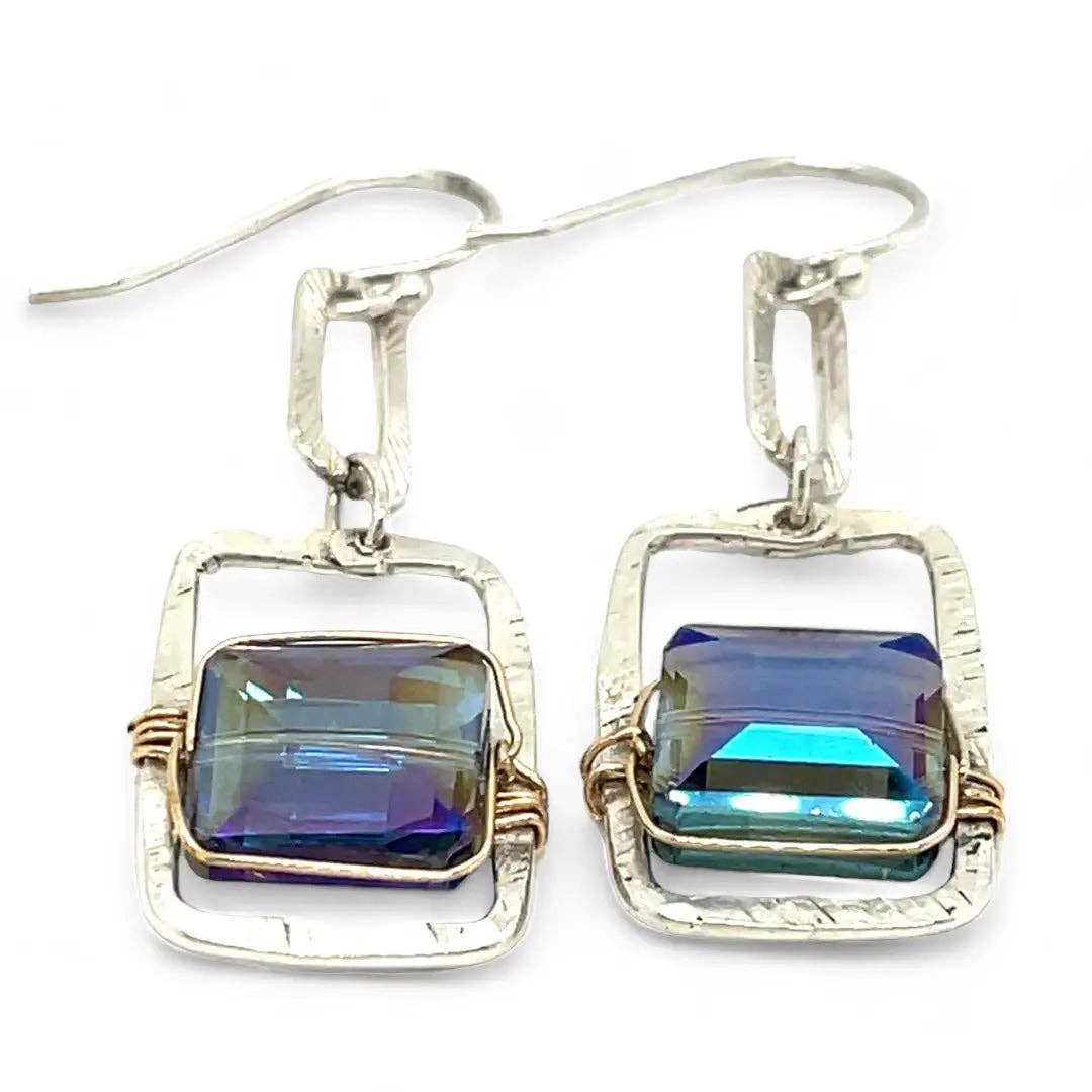 Art by any Means Jewelry - Wholesale Dangle Earrings - Tiny Tile Crystal Earrings E834515
