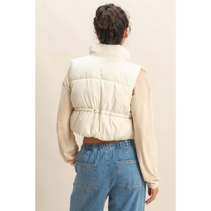 CREAM Cropped Puffer Vest for wholesale on Faire1