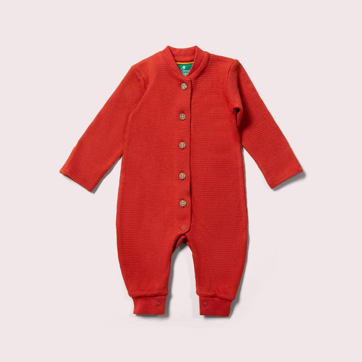 Hazelnut Waffle Organic Playsuit for wholesale by Little Green Radicals