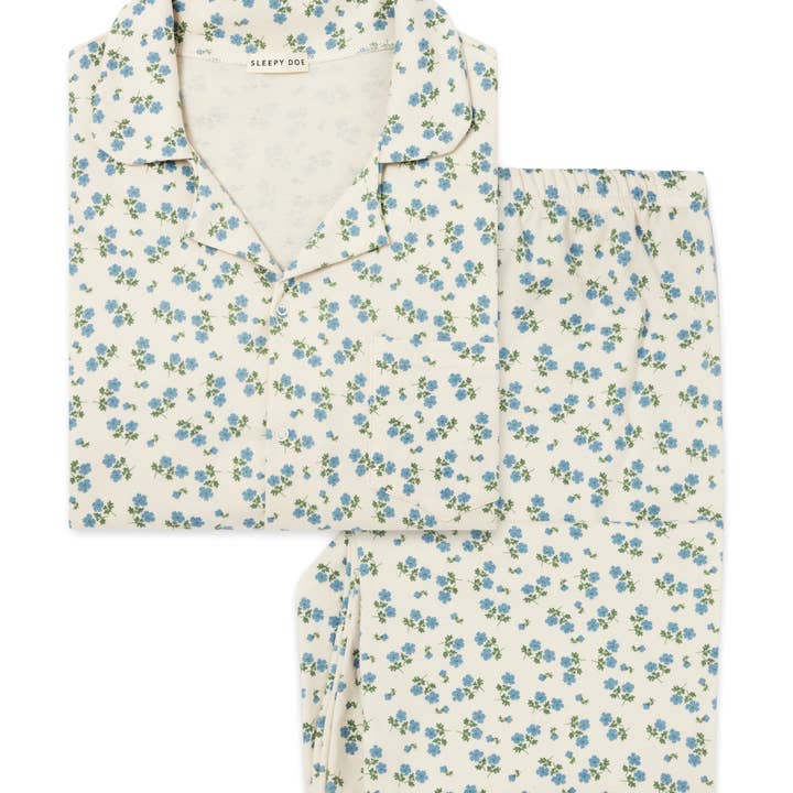 KVINDERS KLASSISKE SÆT | BLÅ TE BLOMSTRET for engroshandel hos Sleepy Doe