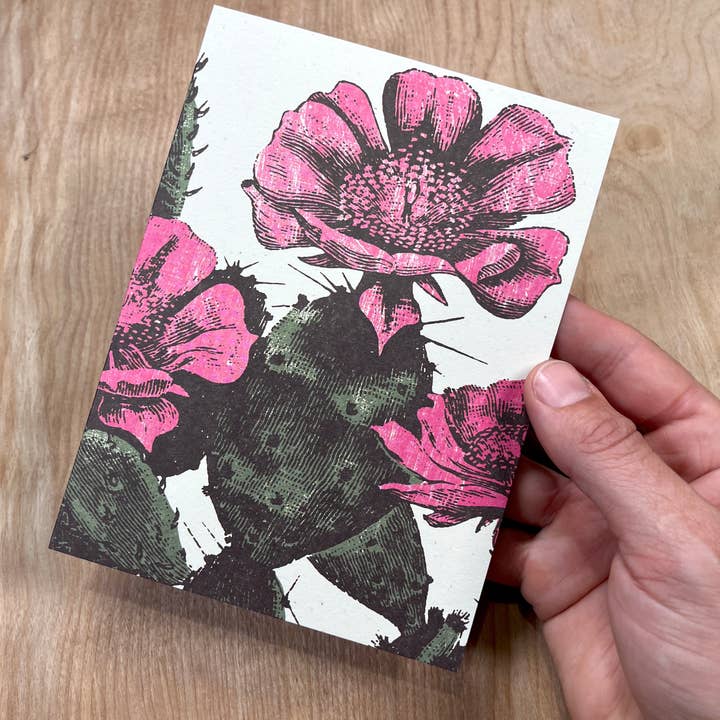 Prickly Pear Cactus Folded Greeting Card for wholesale by Pioneer House (formerly Yee-Haw)