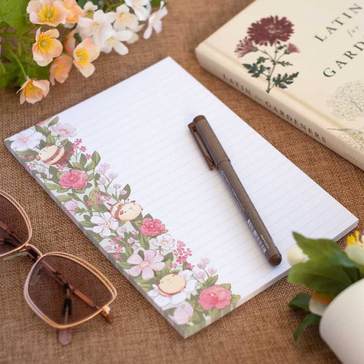 Notepad (A5)- Guinea bees and flowers for wholesale by Birdie Tam