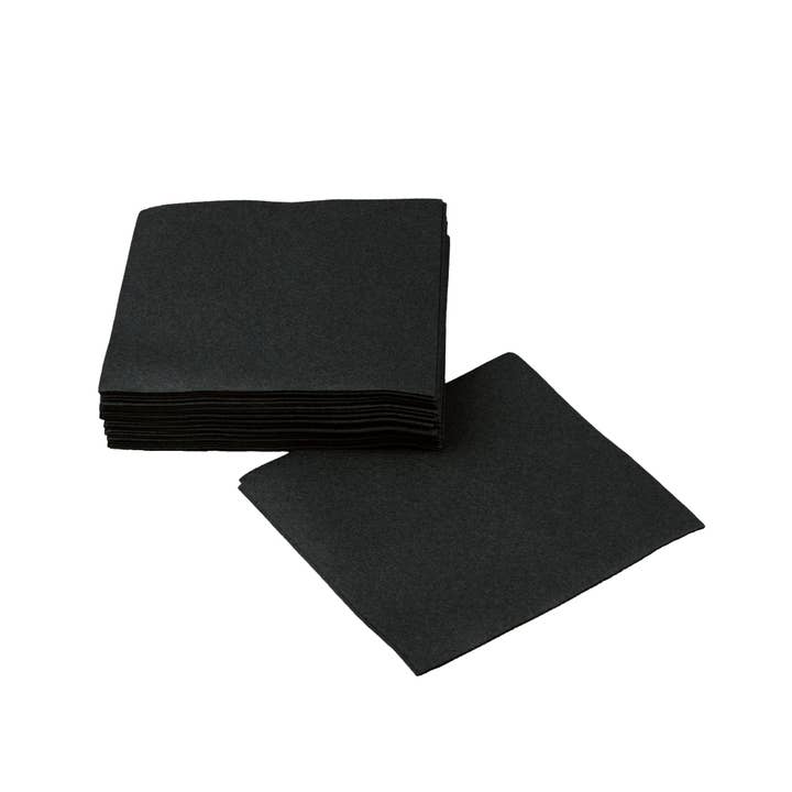 EcoQuality - Wholesale Disposable Napkin - Black 2 PLY Bar Beverage Cocktail Party Napkins 1