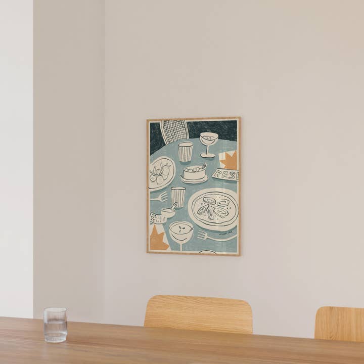 Atelier Aha - Wholesale Art Print - Oysters & Espresso Martinis - 30x40cm1