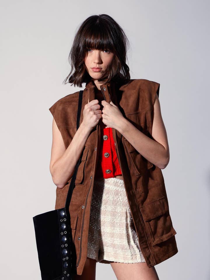 Renata Vest, Camurça Castanha - Couro por atacado de Walter Baker