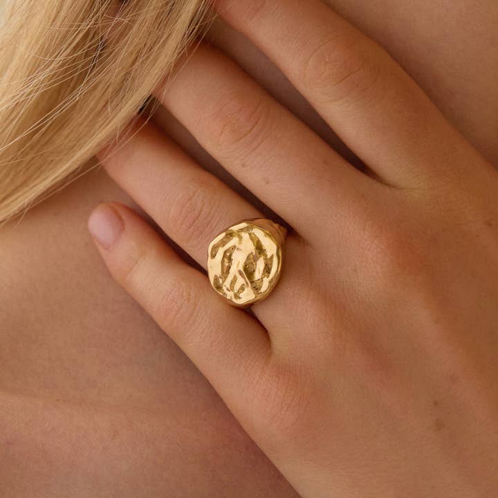 Agapée Jewelry - Venta al por mayor Anillo de sello - Antonia Ring | Joyería Oro Regalo Impermeable1
