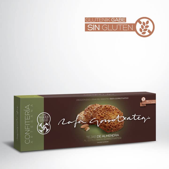 Tejas de almendra di Rafa Gorrotxategi per la vendita all'ingrosso da parte di Made in Spain Gourmet