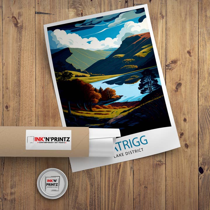 InkNPrintz – wholesale Art print – Latrigg Lake District Travel Poster Lake District8