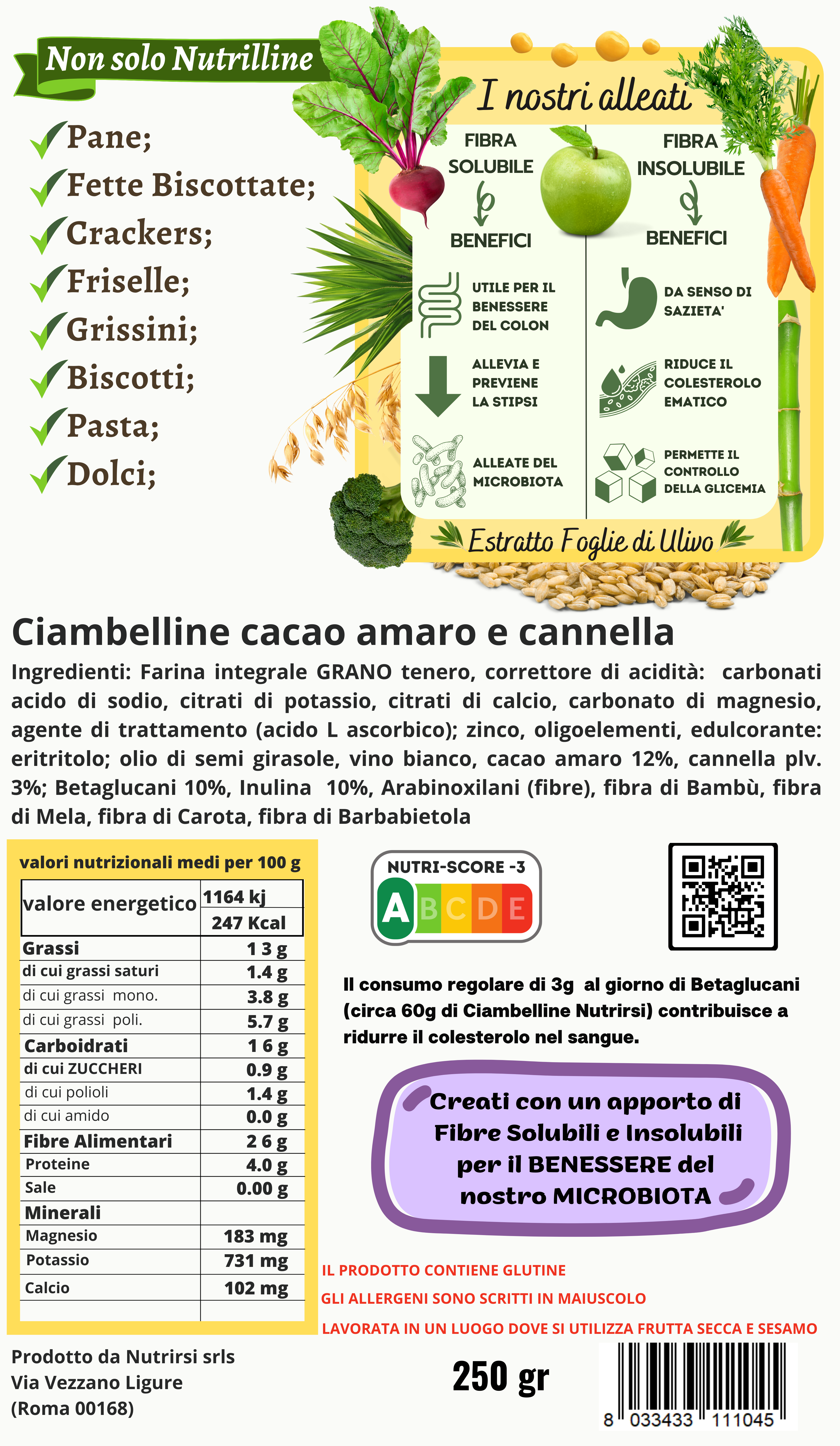 Nutrirsi SRLS - Wholesale Cookie - Nutrilline, Nutraceutical Biscuits with Bitter Cocoa and Cinnamon1