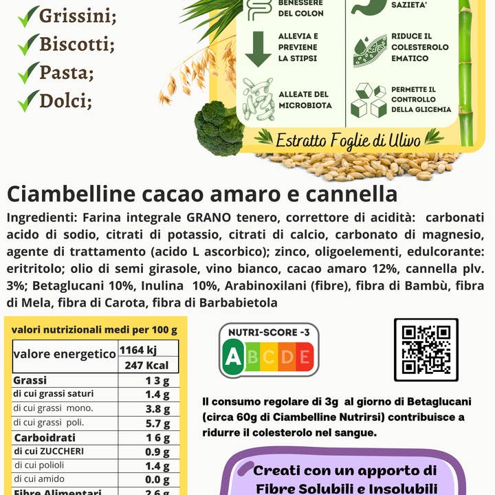 Nutrirsi SRLS - Wholesale Cookie - Nutrilline, Nutraceutical Biscuits with Bitter Cocoa and Cinnamon1