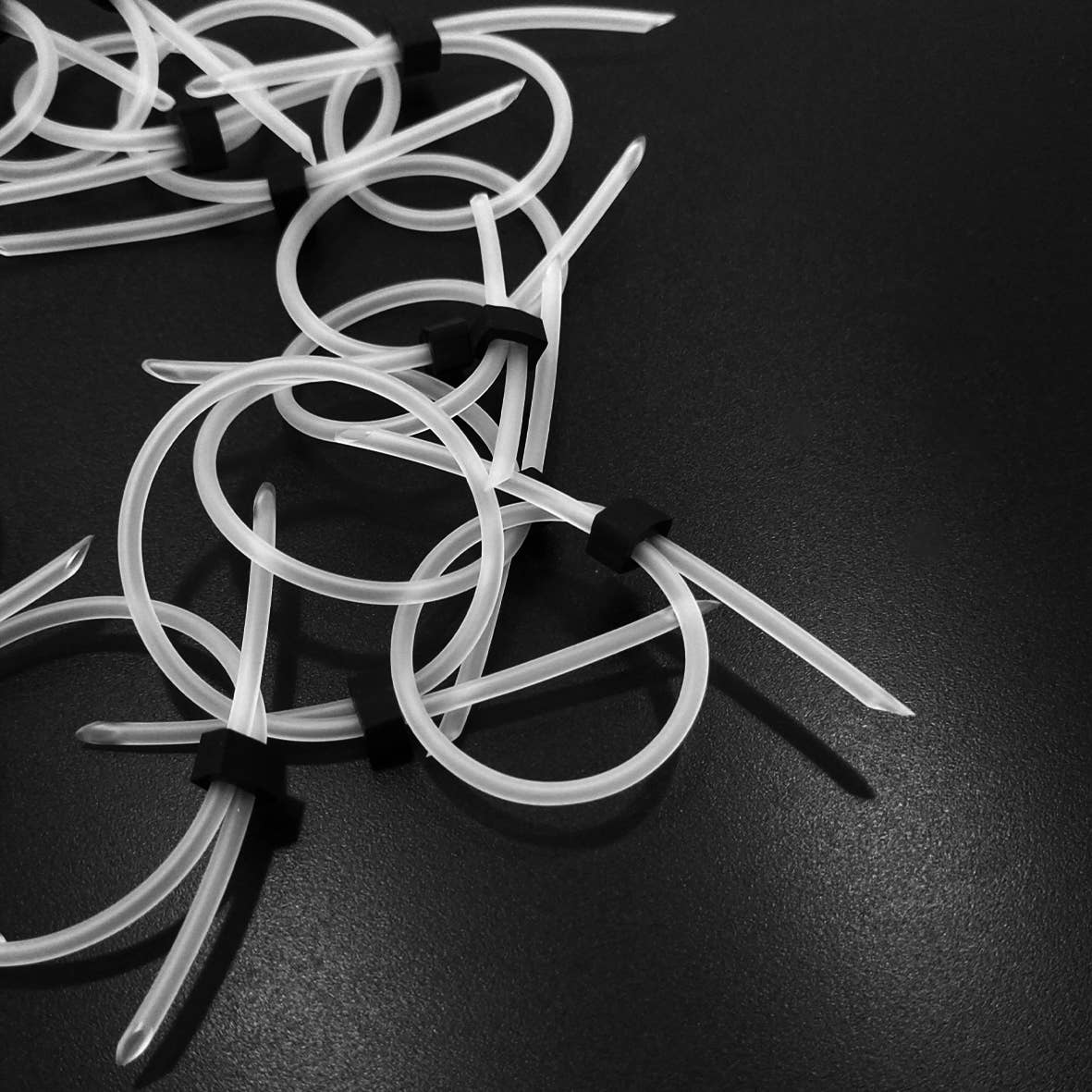 White VITORIA BW long rubber necklace, BLACK&WHITE line for wholesale on Faire1