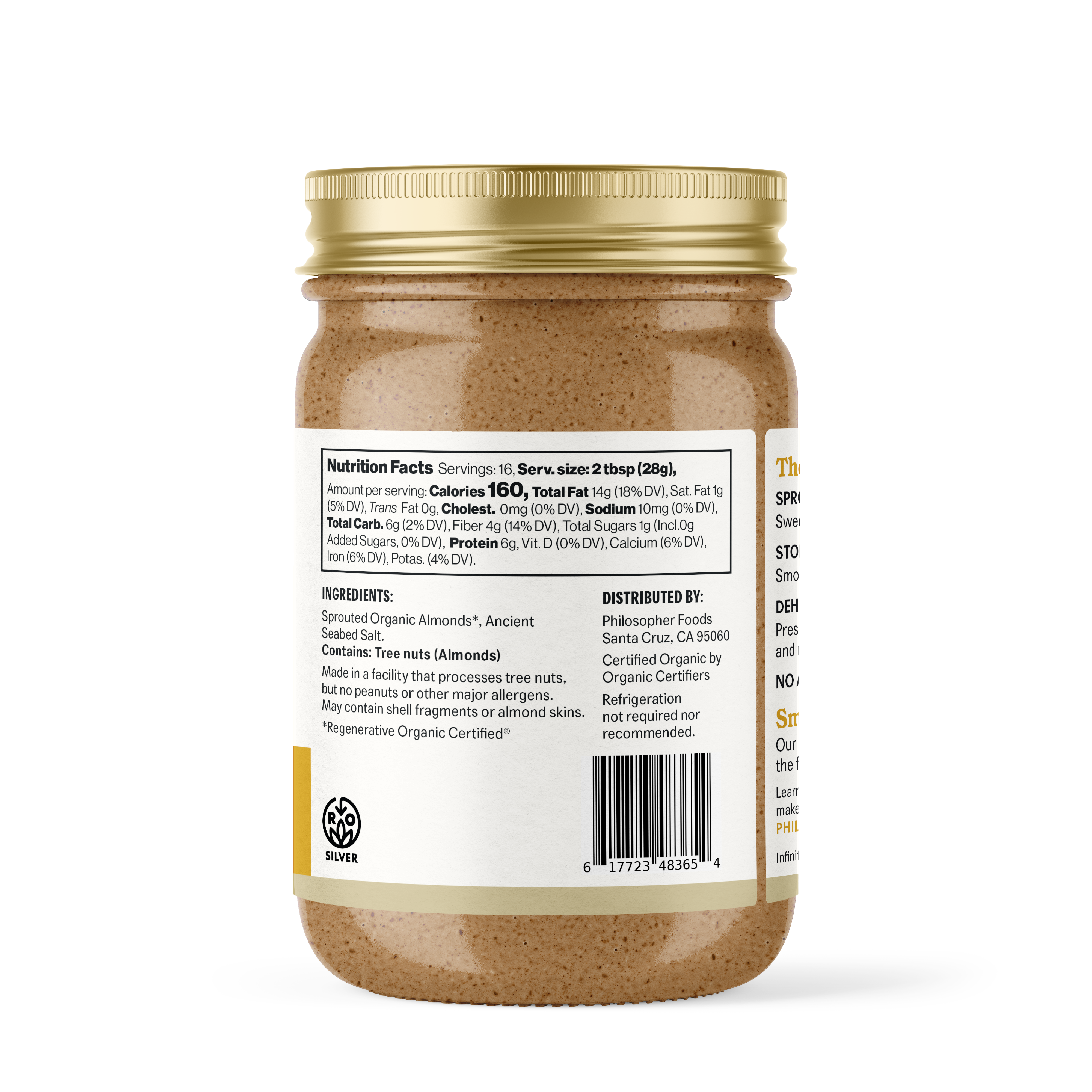 Philosopher Foods - Vendita all'ingrosso Burro di frutta secca - Burro di mandorle germogliate cremoso nudo 16oz2