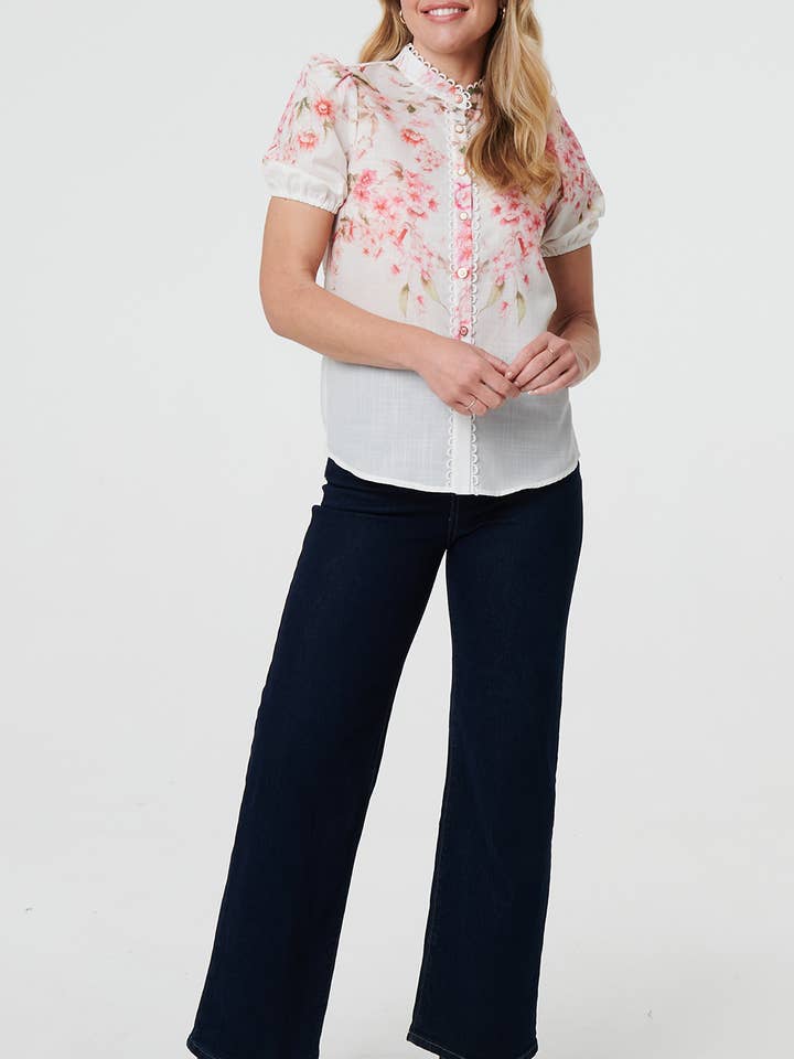 Floral High Neck Puff Sleeve Blouse
for wholesale by Stellalondon