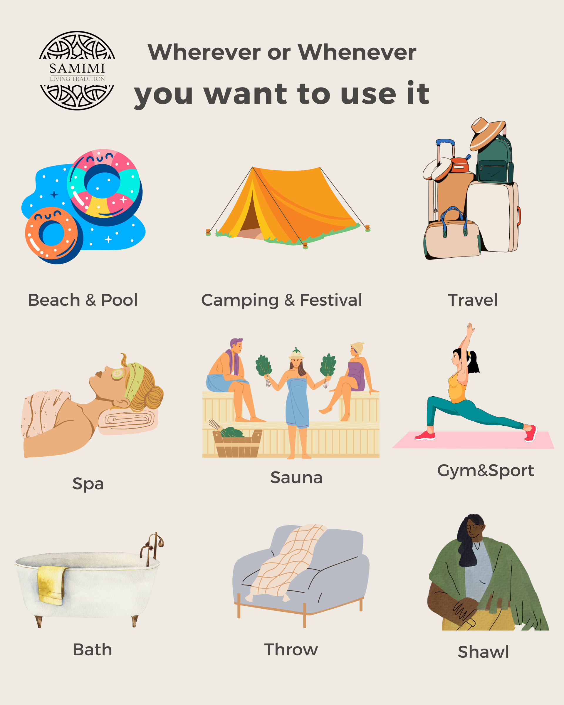 Samimi - Wholesale Beach Towel - PHARAO Cotton Hammam Towel, Soft Scarf - Blue / Dark Blue (180x100 cm)6