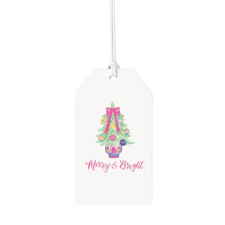 Merry and Bright Christmas Hanging Gift Tag | Set of 10 for wholesale by Busy Bee Gift