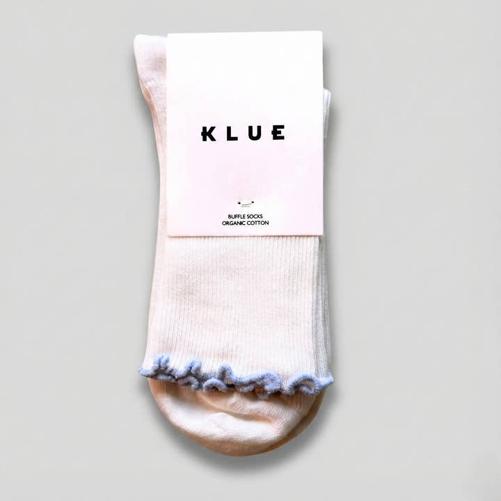 Calcetines de Algodón Orgánico KLUE con Volantes | Azul Cielo para venta al por mayor de KLUE