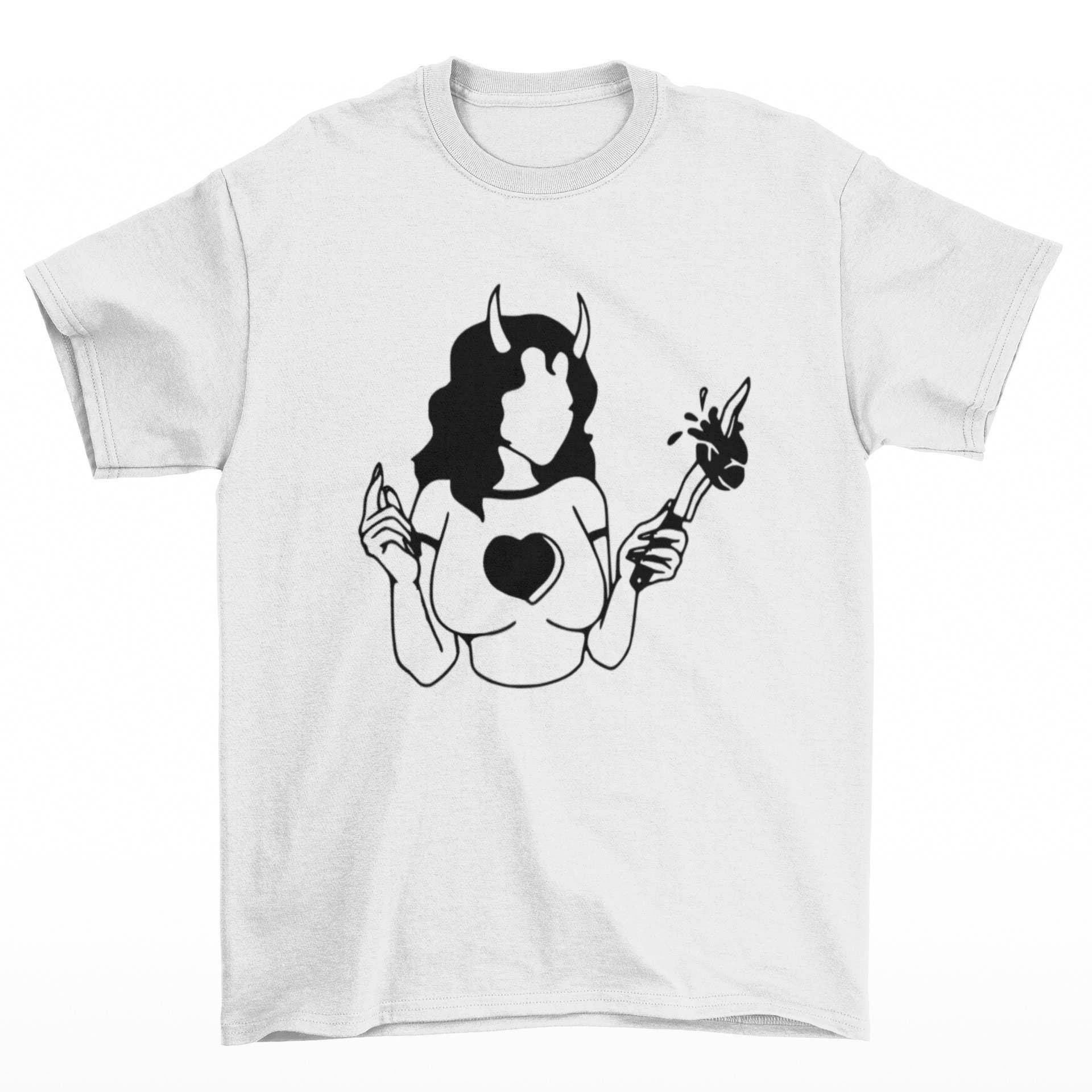 Wickedly Divine Shop - Wholesale Screen Printed T-Shirt - Women's - Goth Style Shirt, Heartless Demon Girl, Witchy Shirt3