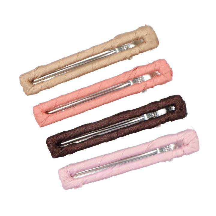 Sæt med 4 Hårklip - Foret i Stof - Pastel for engroshandel hos IKILIFE S.L