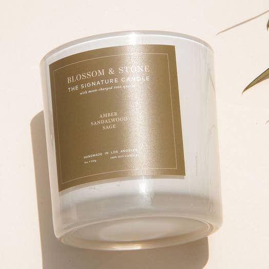 De Signature Rose Quartz Candle, etherische oliën van kristal voor wholesale door Blossom & Stone