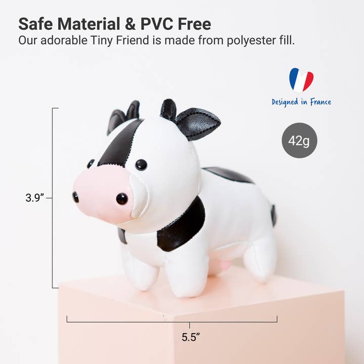 PJM Distributions - Wholesale Stuffed/Plush Toy - Kids & Baby - Little Big Friends | Tiny Friends - Cow | Plush Rattle Toy