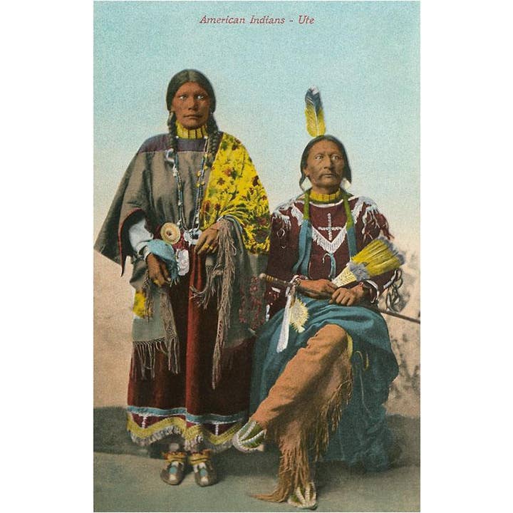 Postcard NA-160 Ute Chief and Wife for wholesale by Found Image Press