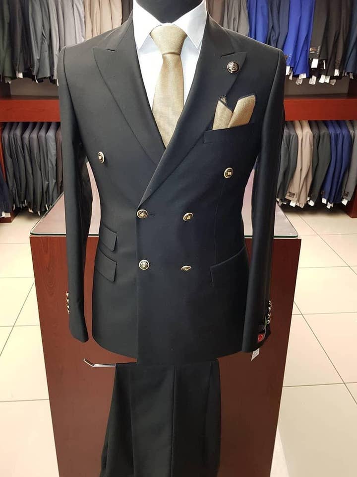 Blazer/Traje Cruzado - Color Gris Oscuro para venta al por mayor de Alberto Nardoni