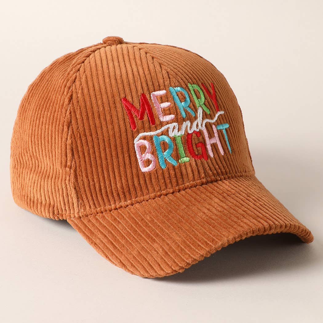 Fashion City - Wholesale Baseball Cap - Women's - MERRY BRIGHT Embroidery Corduroy Cap5