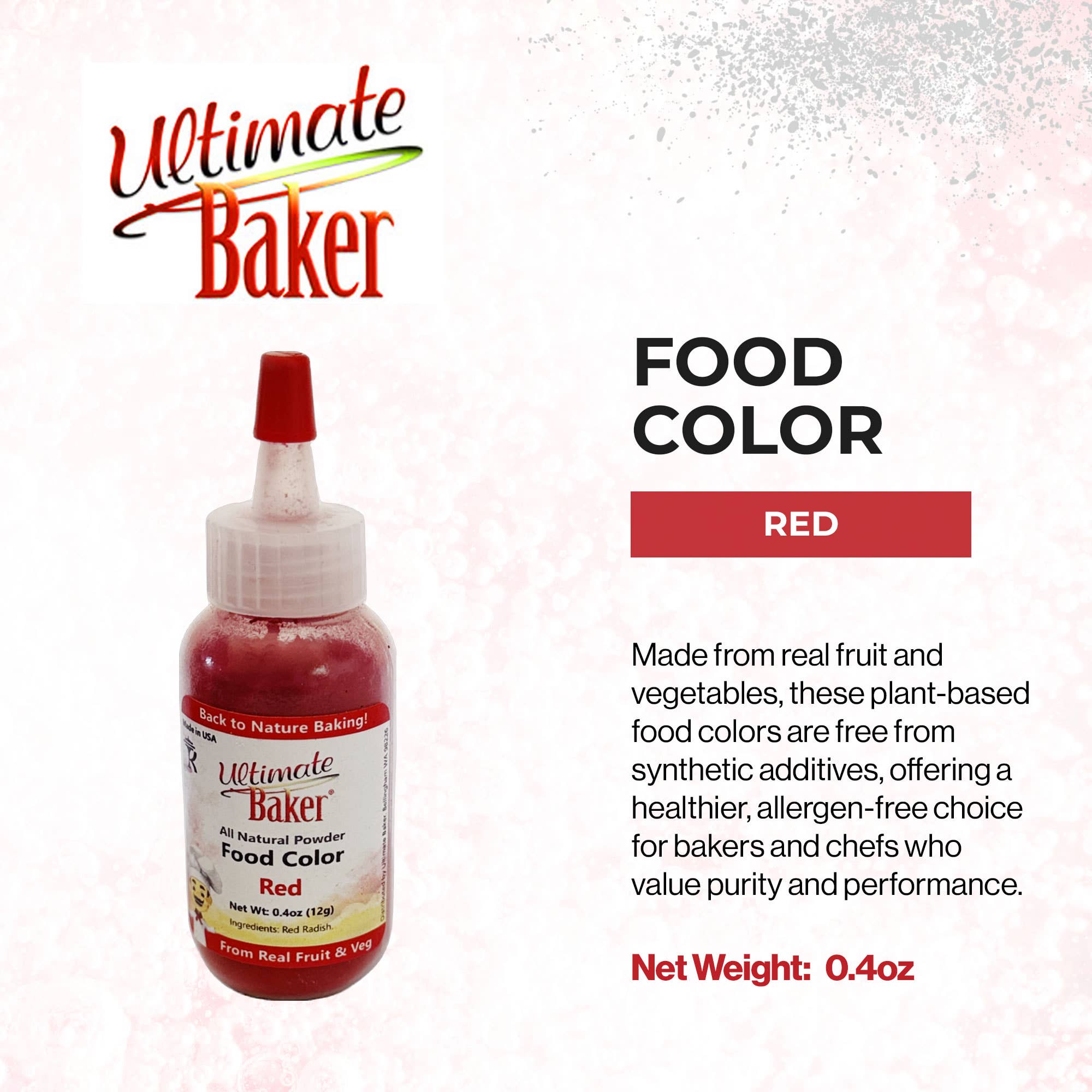 Ultimate Baker – Kit de decoração de bolos por atacado – Corante Alimentar Vermelho Natural Ultimate Baker (1x12g)1