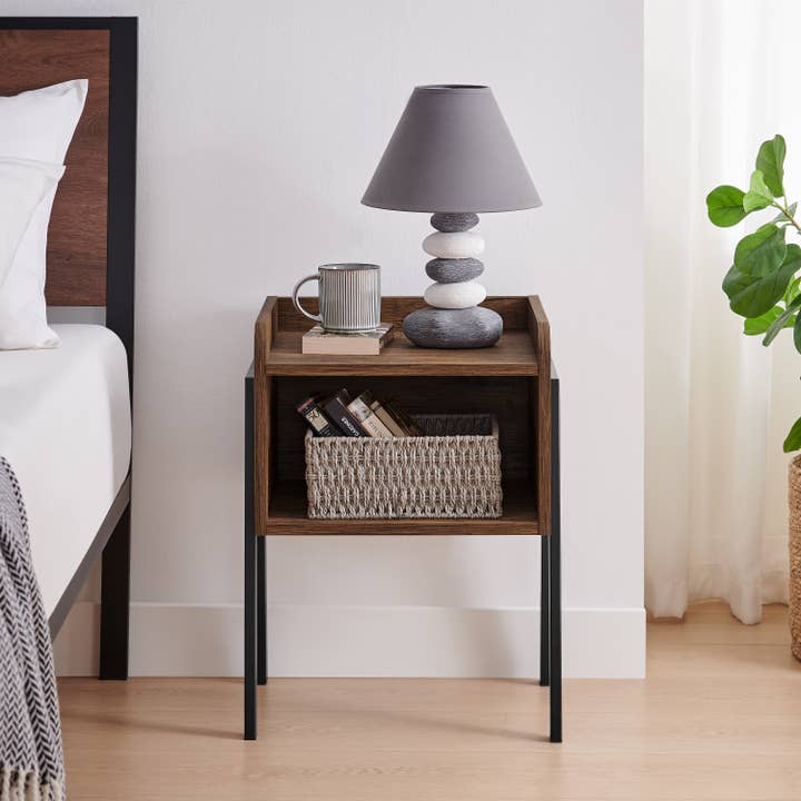 Danya B - Wholesale Side Table - Kazuyo Mid-Century Modern Black Metal Two-Tier Side Table4
