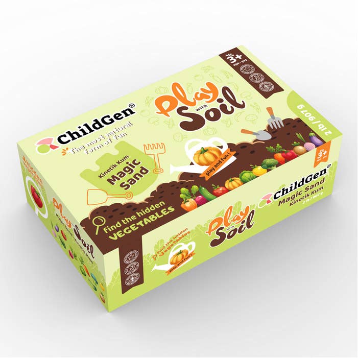 Ensemble de jeu sable magique terrain marron 100% naturel 2+ pour la vente par Idea Gioconda