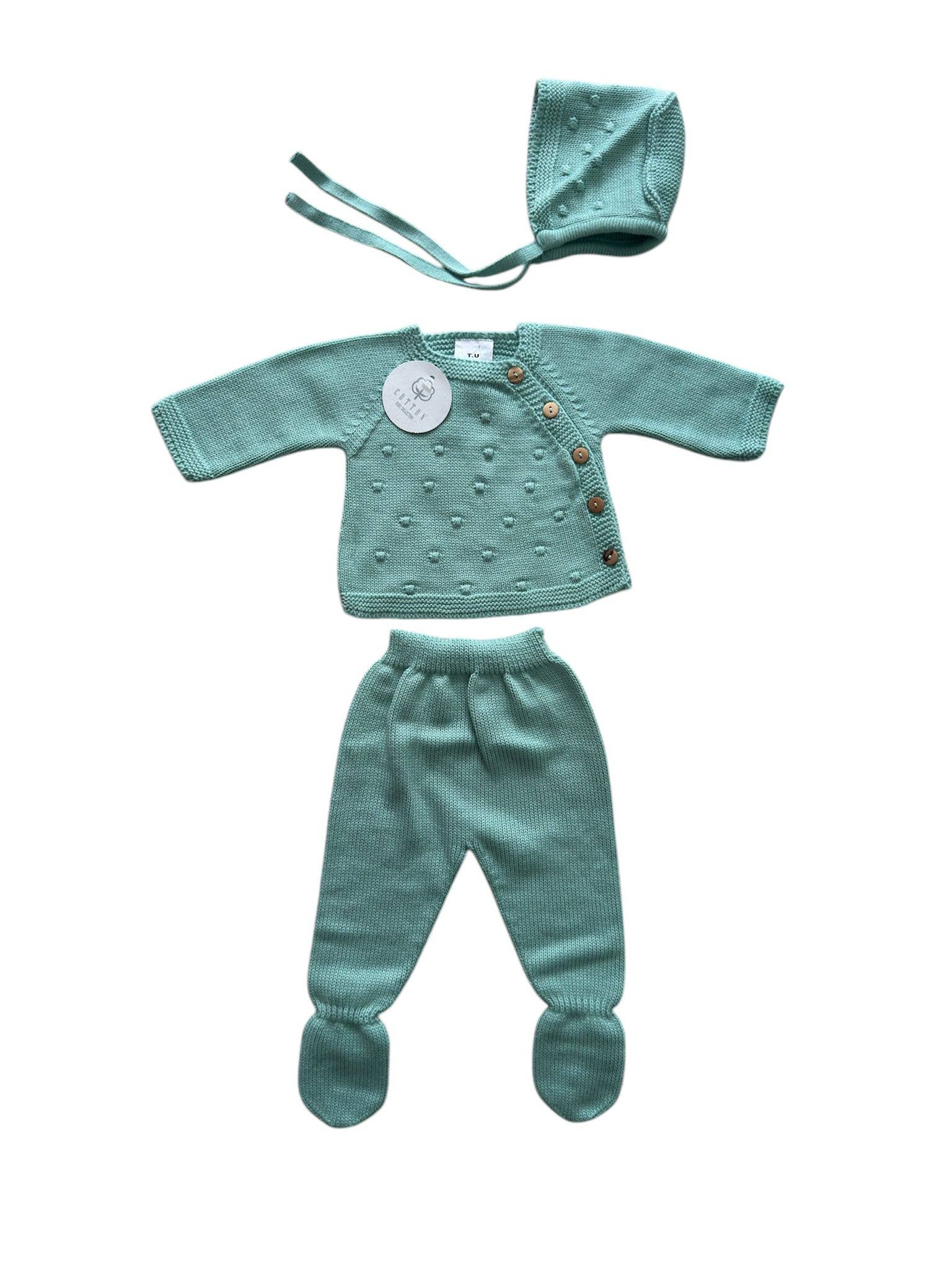 Cotton Socks – wholesale Clothing set – Baby – Ref:360 3-piece baby knit set Pipoca5