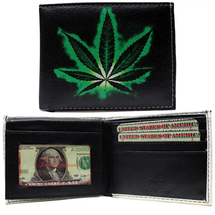 Buy Buy Luv LLC – wholesale Wallet - Men’s – Marijuana Weed Potleaf Image Bi-Fold Wallet