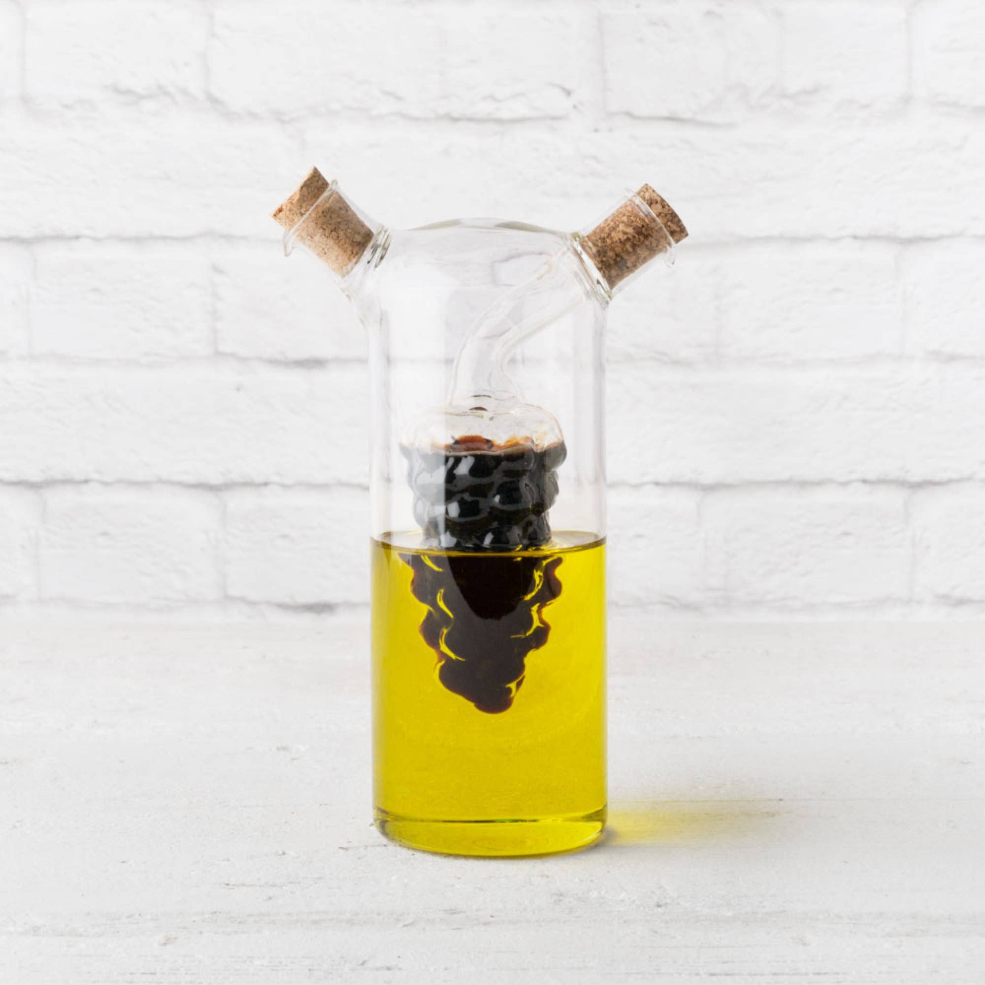 Twine - Wholesale Oil/Vinegar Dispenser - 2 in 1 Glass Oil and Vinegar Cruet Bottle with Cork Stoppers3