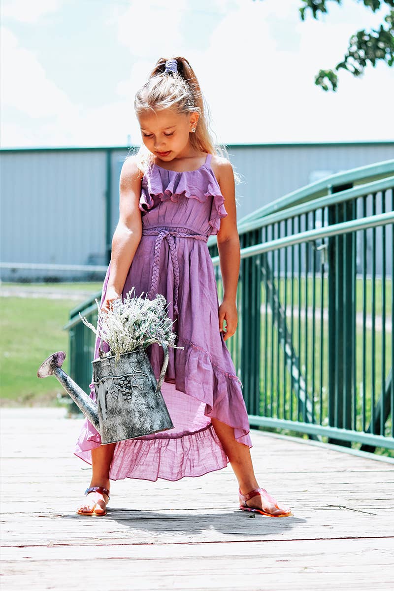 SISSYMINI - Vente Robe – enfant - Robe Hi-Lo en mousseline de coton doux BEACH BEAUTY à volants | LL3024