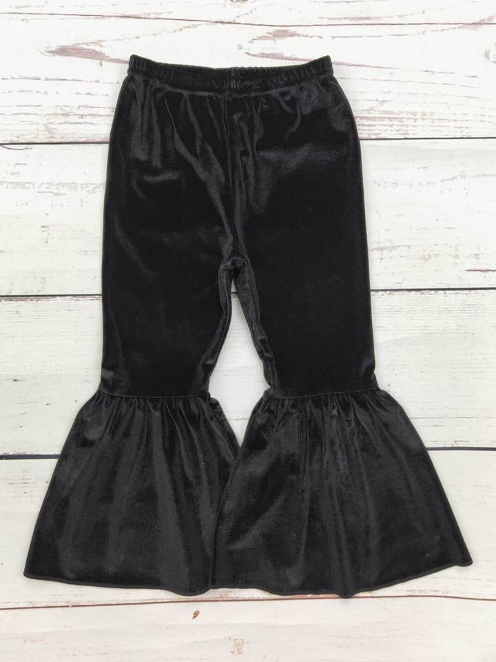 Kids Girls Black Velvet Pants for wholesale by sassy kids palace