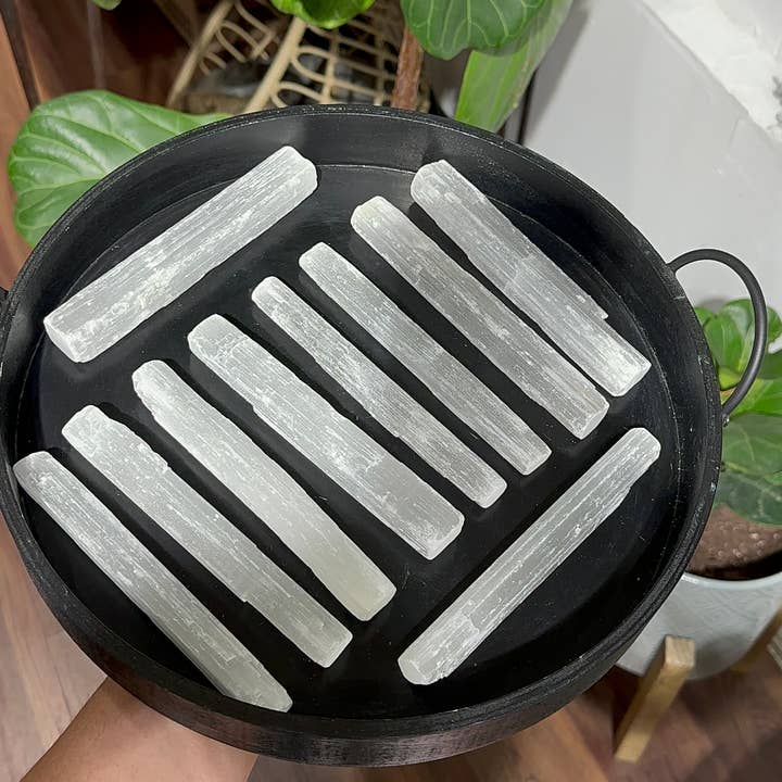 ARTIGO A BLOCAL - Paus Selenite 6 polegadas 10pcs - Limpeza Energética por atacado de Krystallia crystals
