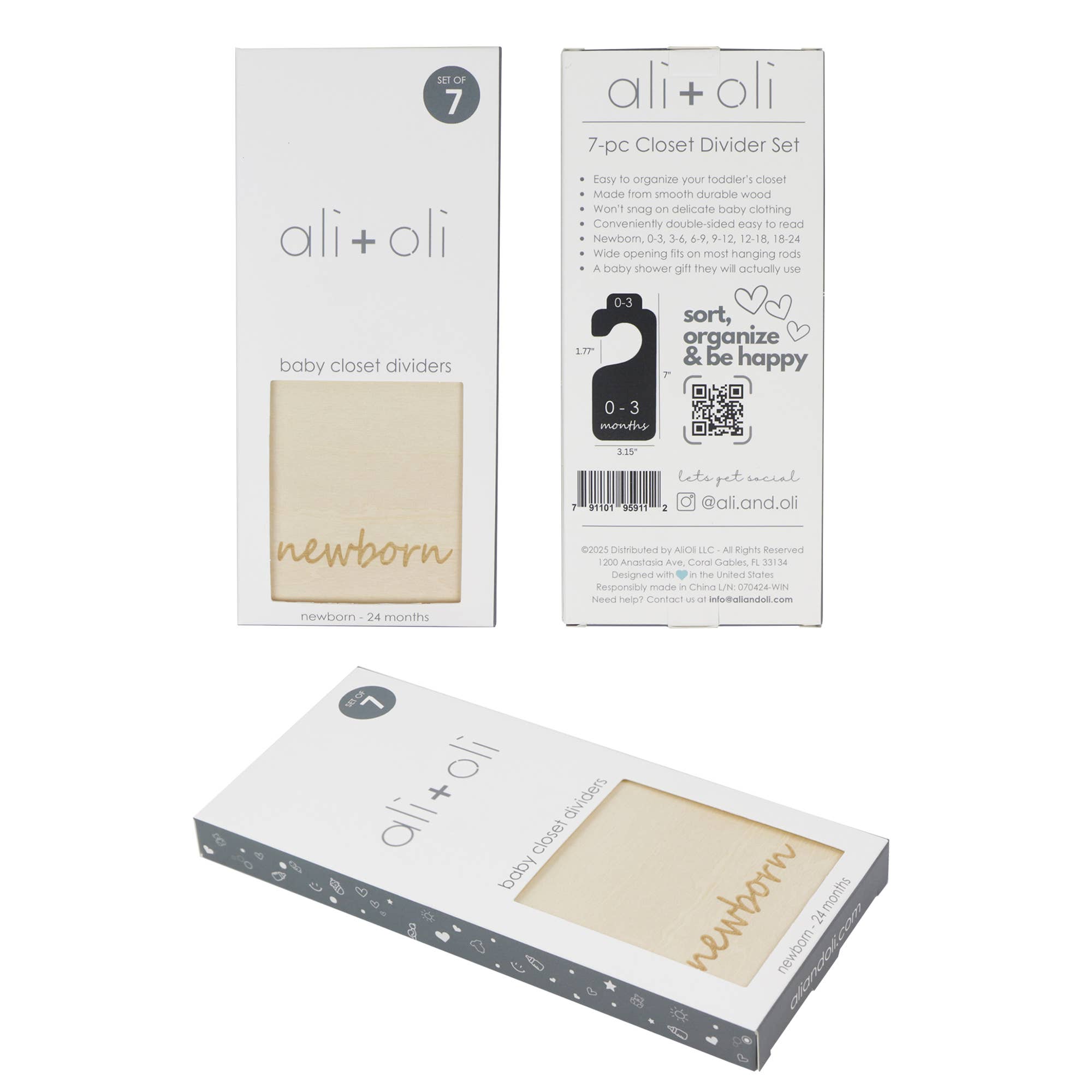 Ali+Oli - Wholesale Clothes Hangers - Baby Closet Size Dividers & Organizer – Newborn - 24 Months5