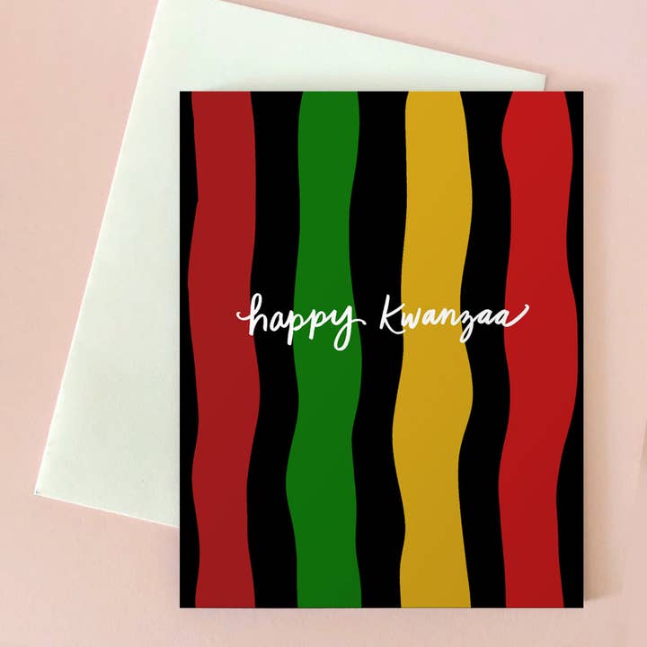Announce Divinely - Wholesale Kwanzaa Card - Striped Kwanzaa Card1