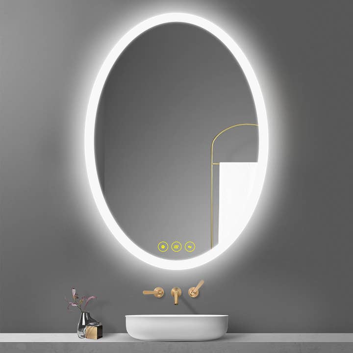 Brio Lighting - Wholesale Bathroom Mirror - 20x28" Oval Frameless LED Anti-Fog Dimmable Bathroom Mirror