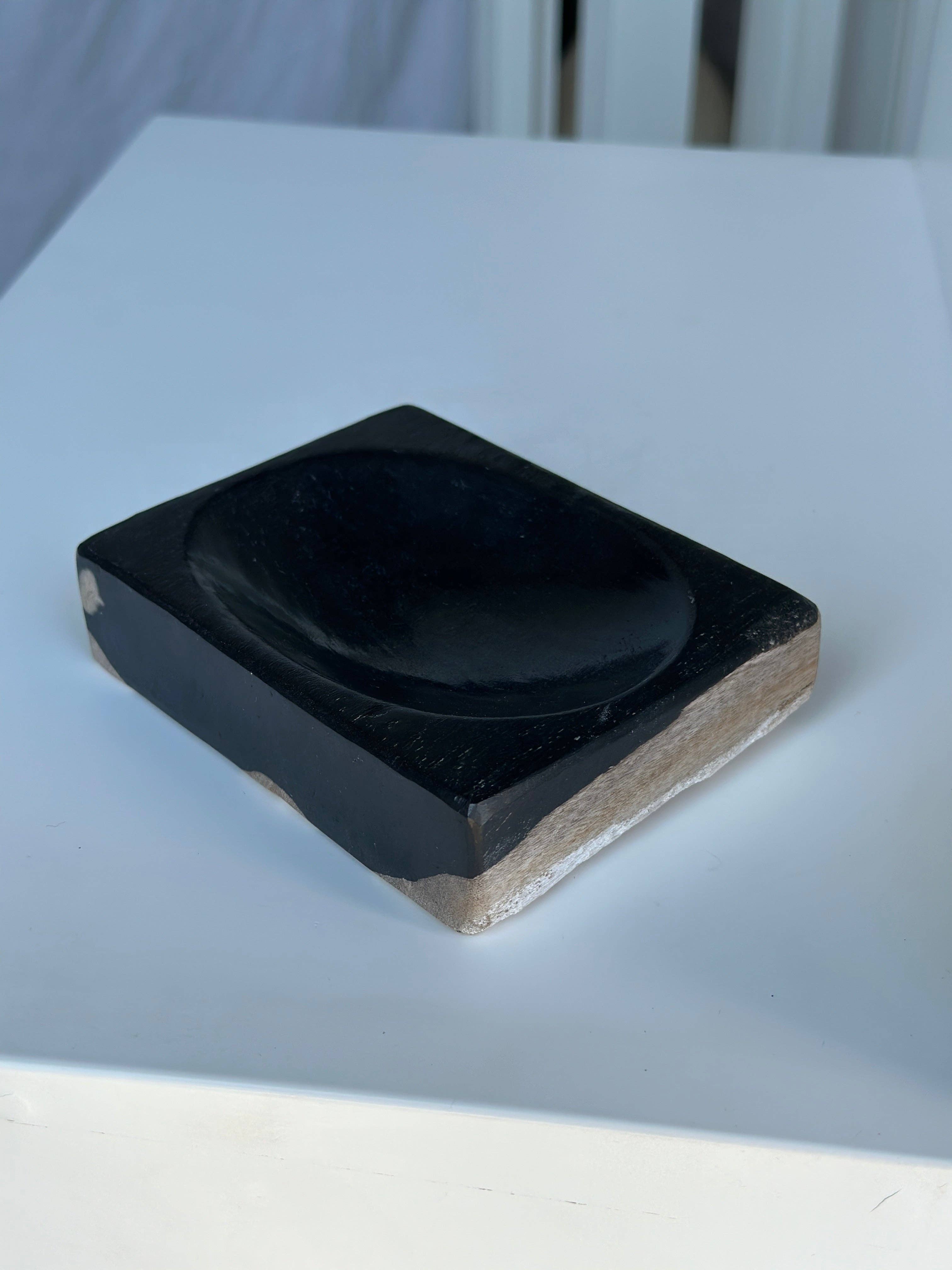 Office Objets - Wholesale Bath Soap Dish - Petrified wood soap dish with white underside24