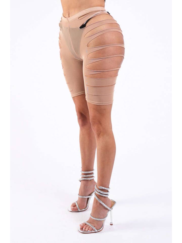 K Too – Großhandel Shorts – Damen – Lasergeschnittene Power-Mesh-Shorts2