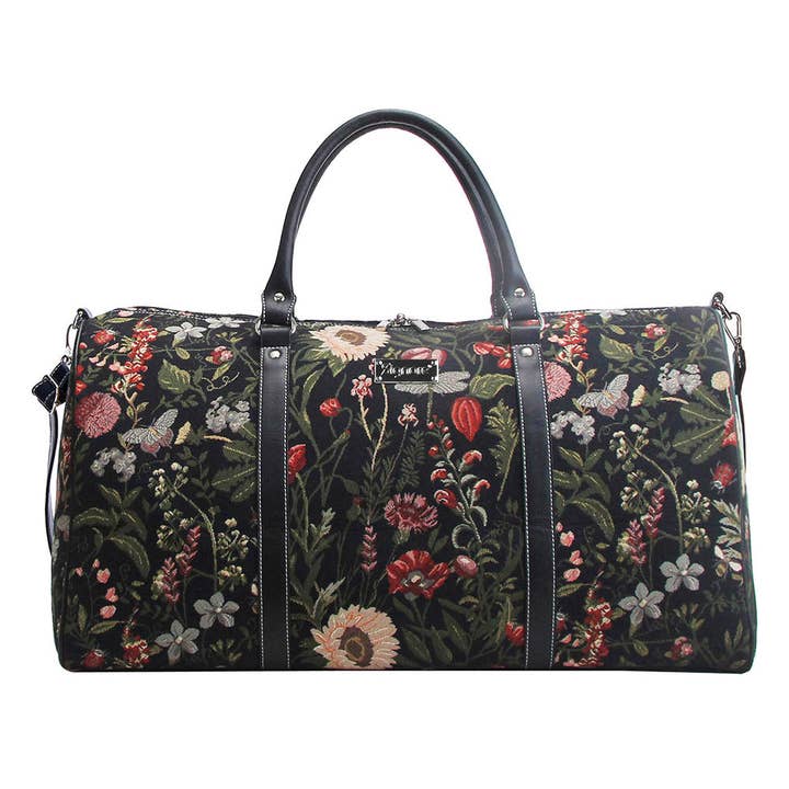Morning Garden Black - Big Holdall Bag for wholesale by Signare Tapestry