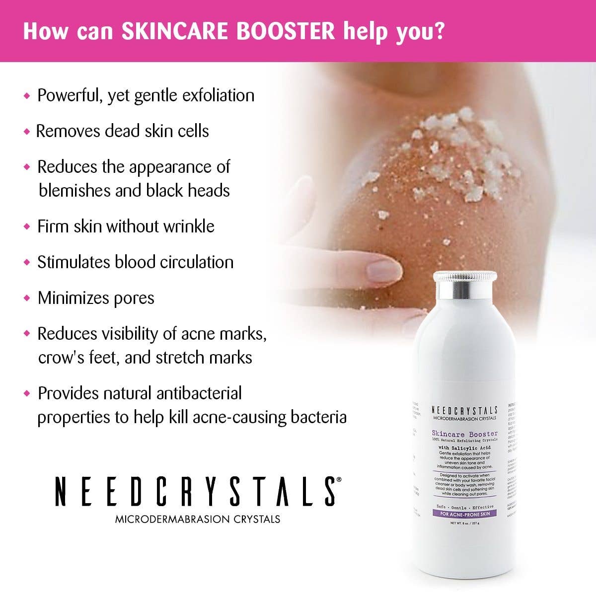 JMB Products Inc. / NeedCrystals – Engroshandel Ansigtspeeling – Microdermabrasion krystaller DIY Face Scrub med salicylsyre.4