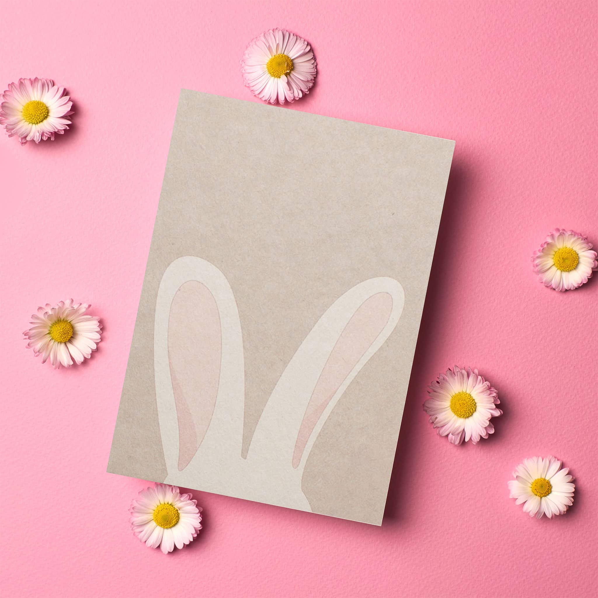 My Pretty Circus - Wholesale Easter Card - Simple Easter card: Happy Easter card bunny ears pink2