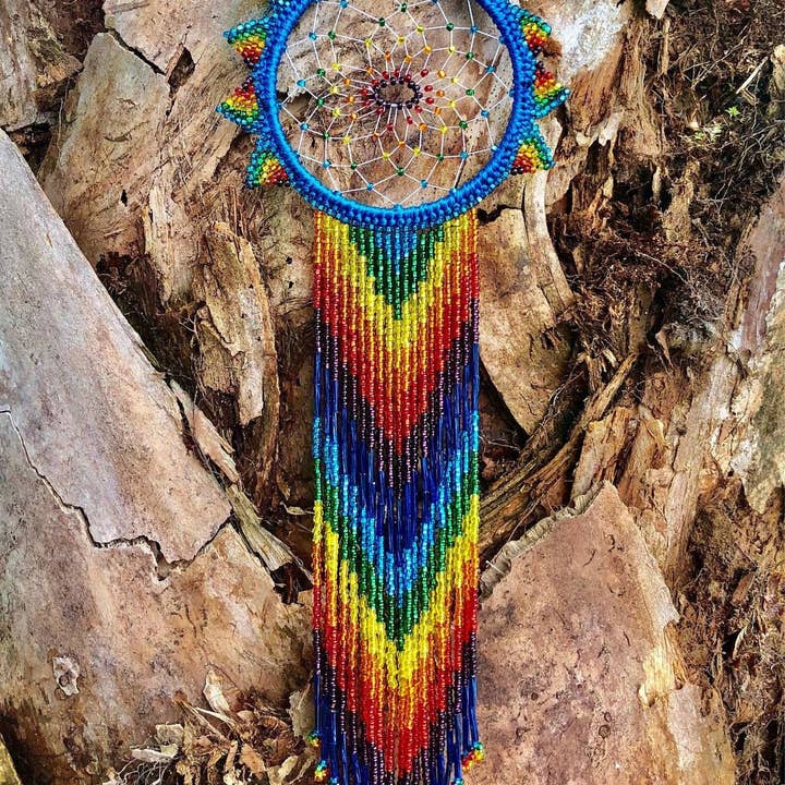 Blue Rainbow Sun Dreamcatcher for wholesale by KAQCHI