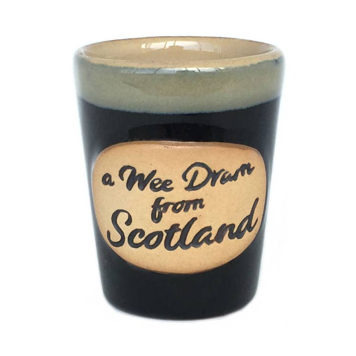 Vaso de Chupito de Gres - Wee Dram - Negro para venta al por mayor de The Scotland Kilt Company
