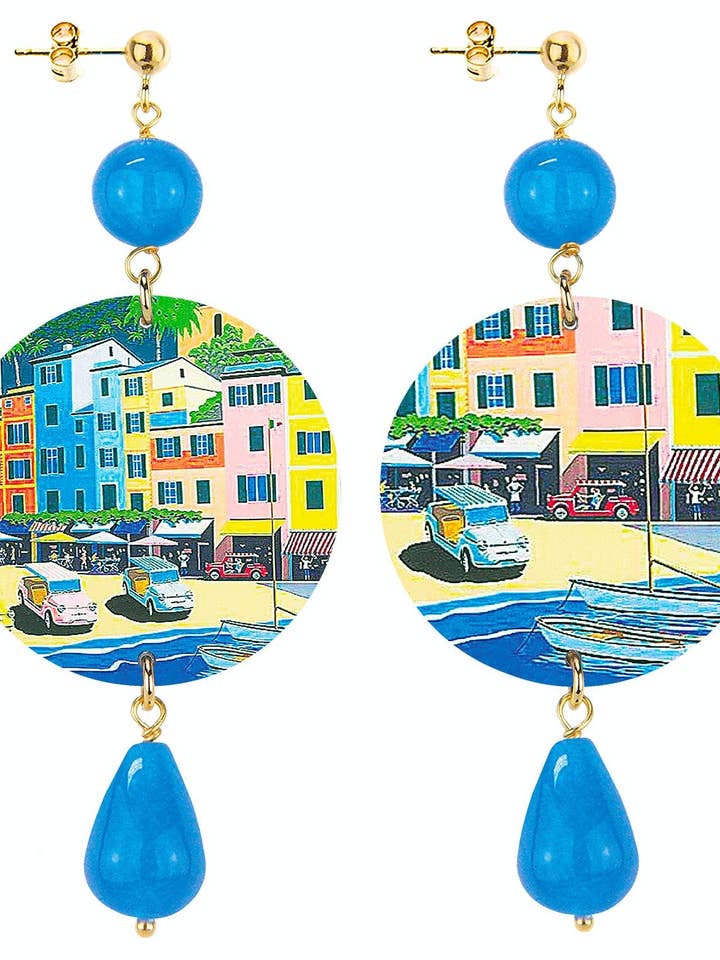 Handmade women's earrings seaside houses made in Italy for wholesale by Lebole Maison