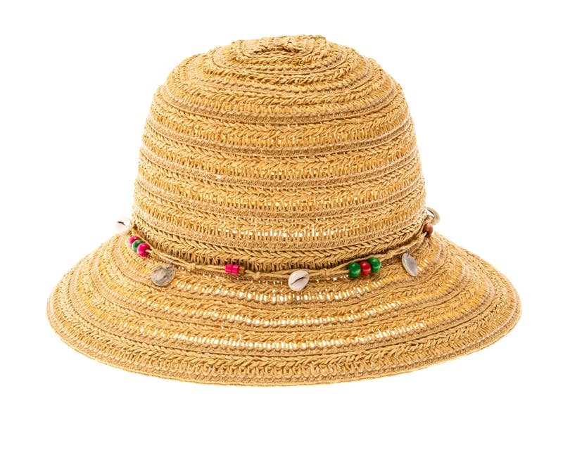 DNMC - Wholesale Straw Hat - Women's - Straw Summer Women's Bucket Hat w/ Seashells7
